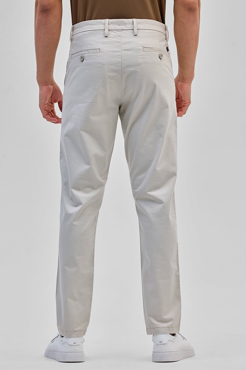 SNITCH Cream Slim Fit Trousers - Image 5